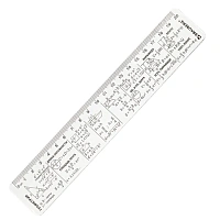 Линейка пластиковая 20 см BRAUBERG, справочная, геометрия, 210897