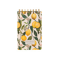 БЛОКНОТ НА ГРЕБНЕ «CUTE JOURNAL» B6-, BV, 100 Л. "ФЛОРА.РАЙСКИЕ ЛИМОНЫ" ЛИНЕЙКА