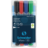 Набор перманентных маркеров Schneider "Maxx 130" 4цв., пулевидный, 1мм. 113094