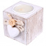 Свеча "шайба" в деревянном кубе с декором "Сердечко" ассорти