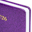Ежедневник датированный 2026 А5 138x213 мм BRAUBERG Sparkle, под кожу, блестки,