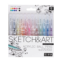 НАБОР АКРИЛОВЫХ РУЧЕК "SKETCH&ART" 1,0 мм, 12 цветов