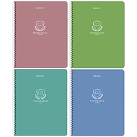 Тетради ДЭК А5 48 л. КОМПЛЕКТ 4 шт., BRAUBERG, гребень, клетка, матовая ламинация, "Knowledge", 404663