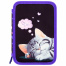 Пенал BRAUBERG, 3 отделения, полиэстер, 21х14 см, "Sleeping kitten",