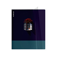 Тетрадь общая ученическая с пласт. обл. на скобе ErichKrause CoverPrо® текстура апельсин, Окно в цветах, А5+, 48 листов, клетка