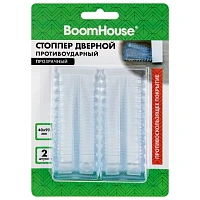 Стоппер дверной противоударный прозрачный, КОМПЛЕКТ 2 шт., BOOMHOUSE (БУМХАУС), 701840