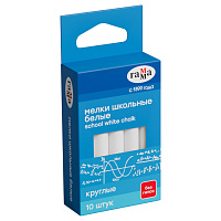 Мелки белые Гамма, 10шт., мягкие, круглые, картонная коробка, европодвес