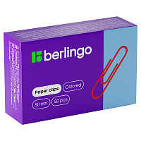 Скрепки 50мм, Berlingo, 50шт., цветные, карт. упак. BK2519