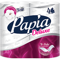 Бумага туалетная Papia "Deluxe", 4х- слойн.,  4шт., тиснение, белая 5041393