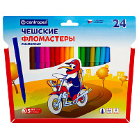 Фломастеры "Пингвины", 24цв., блистер, европодвес: 7790/24 штр.:  8595013616246