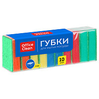 Губки для посуды OfficeClean, поролон/абразив, 80*53*26мм, 10шт. 281459