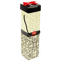 Коробка giftbox трансформер (34.4x8.2x8.2см) под бут. -Узоры и надписи-