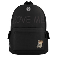 РЮКЗАК МОЛОДЕЖНЫЙ ЧЕРНЫЙ "LOVE ME.МИЛЫЙ КОТЕНОК"