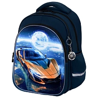 Рюкзак BRAUBERG OPTIMA, 2 отделения, с брелком, "Galactic car", 3D-панель, 36х27х18 см, 274418