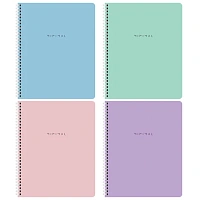 Тетради ДЭК А5 48 л. КОМПЛЕКТ 4 шт., BRAUBERG, гребень, клетка, 80 г/м2, Soft-Touch, "Minimal", 405579