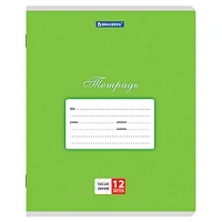 Тетради ДЭК 12 л. КОМПЛЕКТ 20 шт. BRAUBERG КЛАССИКА, косая линия, обложка картон, ЗЕЛЕНАЯ, 107073