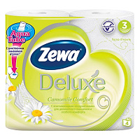 Туалетная бумага Zewa Deluxe, ромашка, 4 шт