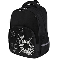 Рюкзак BRAUBERG SOFT, 2 отделения, 3 кармана, "Broken glass", СВЕТЯЩИЙСЯ, 40х31х15 см, 274402