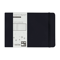 SKETCHBOOK SKETCH&ART BV, НА РЕЗИНКЕ, 213Х146 мм, 40 л., БЕЛАЯ 150 гр. ДЛЯ МАРКЕРОВ (ЧЕРНЫЙ)