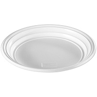Тарелки одноразовые OfficeClean полистирол, белые, бессекционные, 20,5см, 100шт.: 246538/П232824 штр.: 4680211129224