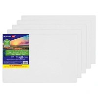 Холсты на картоне НАБОР 5 штук (30х40 см), хлопок, 280 г/м2, грунт, BRAUBERG ART CLASSIC, 192654