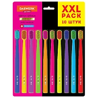 Зубные щетки, набор 10 штук, СРЕДНЕ-МЯГКИЕ (MEDIUM SOFT), DASWERK (ДАСВЕРК), 608215