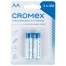 Батарейки алкалиновые "пальчиковые" КОМПЛЕКТ 2 шт., CROMEX (КРОМЕКС)