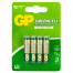 Батарейки КОМПЛЕКТ 4 шт., GP GreenCell AAA (R03, 24G), солевые, мизинчиковые,