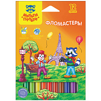 Фломастеры "Енот во Франции" 12цв., картон. уп., европодвес: WP_10716 штр.: 4680211087166