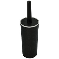 Набор для WC "Венеция" (черный/серебро). Размер 9,5х9,5х33,5 см.