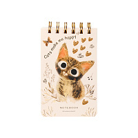 БЛОКНОТ НА ГРЕБНЕ «CUTE JOURNAL» A6-, BV, 100 Л. "ПРОСТО ЛЮБОВЬ.МИЛЫЙ КОТИК" ЛИНЕЙКА