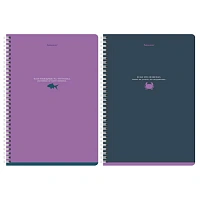 Тетради ДЭК А4 96 л. КОМПЛЕКТ 2 шт. BRAUBERG гребень, клетка, Soft Touch, MONOCOLOR, 404647