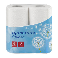 Бумага туалетная OfficeClean 2-х слойн., 4шт., тиснение, белая 249814