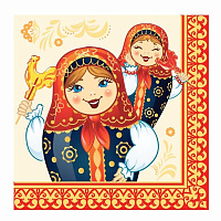 Салфетки Матрешки, 33х33см, 12 штук