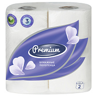 Полотенца бумажные в рулонах OfficeClean "Premium", 3-х слойн., тиснение, белые, 2шт. 279677