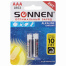 Батарейки КОМПЛЕКТ 2 шт., SONNEN Alkaline, AAA (LR03, 24А), алкалиновые,