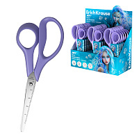 Ножницы ErichKrause JOY® Аквамарин, эргономичные ручки, 14см, сиреневый (в дисплее по 18 штук)