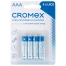 Батарейки алкалиновые "мизинчиковые" КОМПЛЕКТ 4 шт., CROMEX (КРОМЕКС)