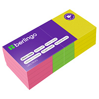 Самоклеящийся блок Berlingo "Ultra Sticky", 50*40мм, 12 блоков по 80л, 3 неоновых цвета. LSn_39002