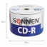 Диск CD-R SONNEN 700 Mb 52x Bulk (термоусадка без шпиля), КОМПЛЕКТ 50 шт.,