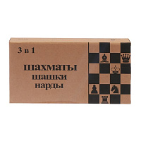 Игра настольная 3в1, в компл. игр. поле 24х24см., шахматы, шашки-нарды, кости