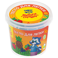 Тесто для лепки 4 цвета*60гр, "Енот на каникулах", пластиковый стакан: ТЛ_12206 штр.: 4680211102067