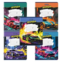 Тетради ДЭК 12 л. КОМПЛЕКТ 10 шт., BRAUBERG, клетка, обложка картон, Авто, 106754