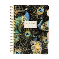 ЗАПИСНАЯ КНИЖКА "ART JOURNAL" А5,120 Л. НА ГРЕБНЕ, С РАЗДЕЛИТЕЛЯМИ "ФАУНА.ПАВЛИНЫ"
